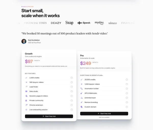 Sendr.ai - The all-in-one Outreach CRM for modern sales teams - Landing design inspiration