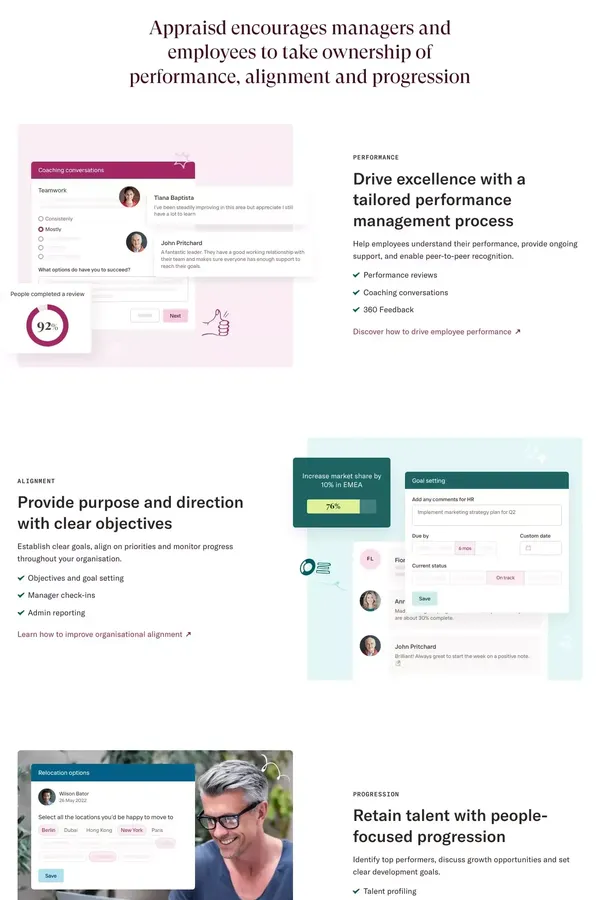 Appraisd | The dedicated performance management platform - Landing design inspiration