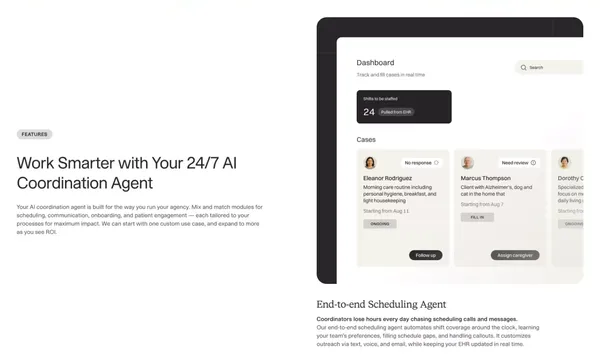 Alden | AI assistants for home care - Landing design inspiration