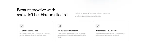 ISO Meet - Connect, Collaborate & Hire Creative Talent - Landing design inspiration