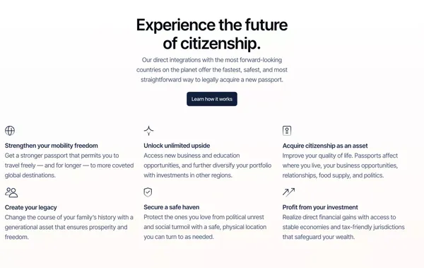 CitizenX | The most trusted Citizenship by Investment platform - Landing design inspiration