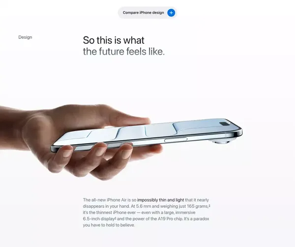 iPhone Air - Apple - Landing design inspiration