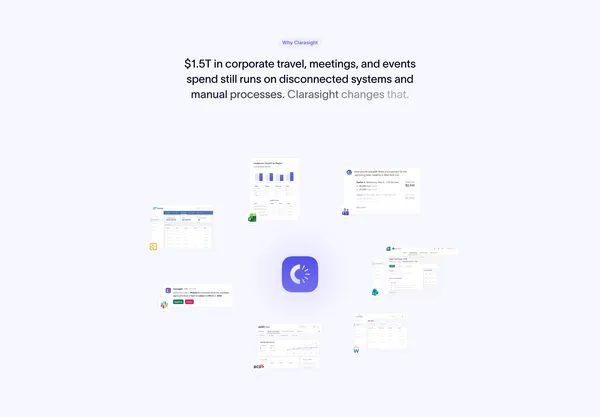 Clarasight – The AI Platform for Enterprise Travel & Expense - Landing design inspiration