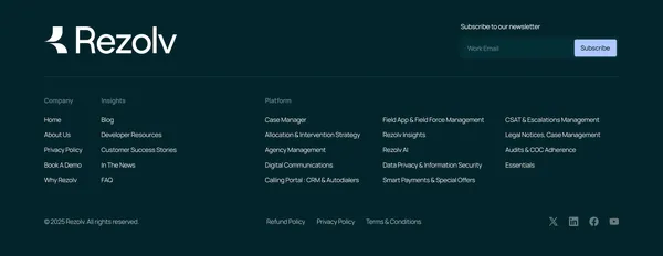 Rezolv - AI-Native Comprehensive Debt Collection Platform - Landing design inspiration