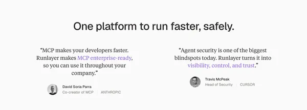 Enterprise MCPs, Skills, & Agents | Runlayer - Landing design inspiration