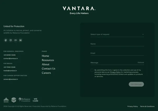 Global Wildlife Rescue and Conservation Centre in Jamnagar | Vantara - Landing design inspiration
