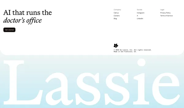 Lassie — AI That Runs the Doctor's Office - Landing design inspiration