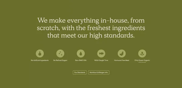 Honest Mary's - Landing design inspiration