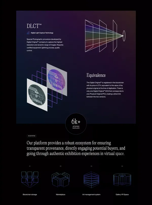 Digital Original™: The New Era of Art is Digital - Landing design inspiration