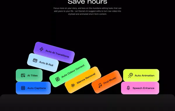Ozone - Create Videos Faster with AI. - Landing design inspiration