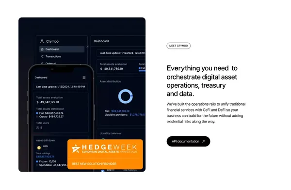 Crymbo - Build brilliant digital asset operations, fast. - Landing design inspiration