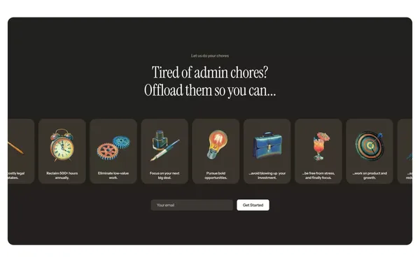 Chore | Free yourself from Admin - Landing design inspiration