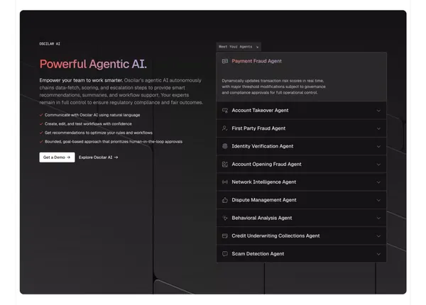 Oscilar - Risk Intelligence Decoded - Landing design inspiration