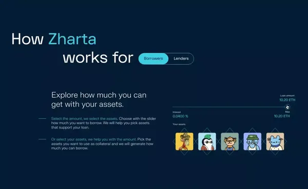 Zharta | Real-time NFTs loans platform - Landing design inspiration