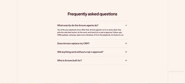 Every deal gets a gameplan. Arrows gets it done. - Landing design inspiration