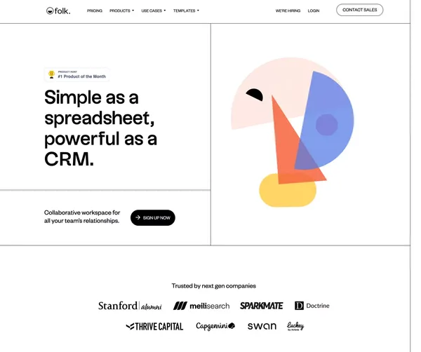 folk — Next generation CRM for teams - Landing design inspiration