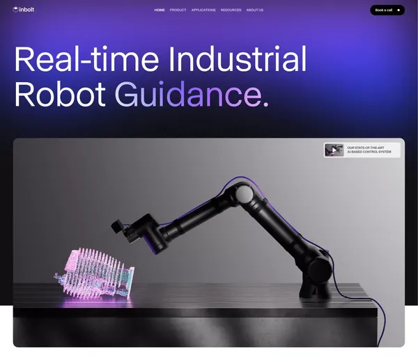 Inbolt - Real-Time Industrial Robot Guidance. - Landing design inspiration