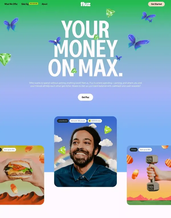 Fluz – Maximize Your Money - Landing design inspiration