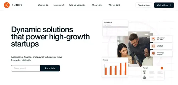 Furey Financial | Dynamic solutions that power high-growth startups - Landing design inspiration