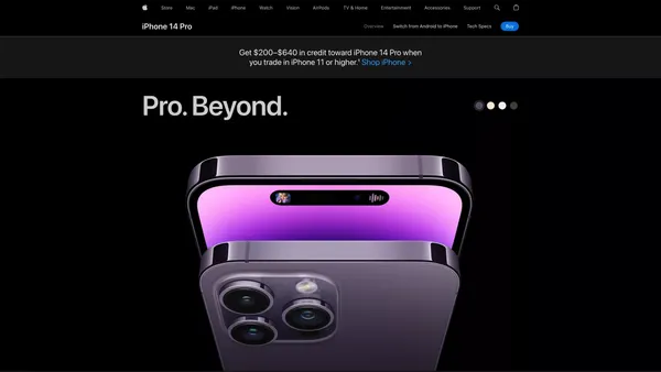 iPhone 14 Pro and iPhone 14 Pro Max - Apple - Landing design inspiration
