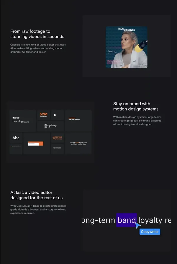 Capsule - Landing design inspiration