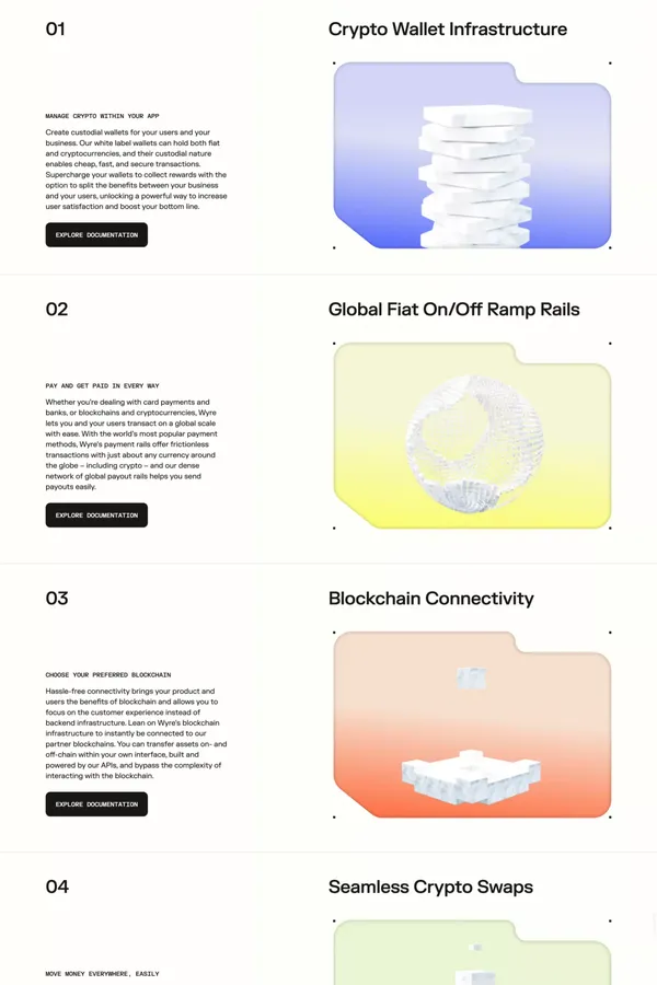 Wyre | The Crypto Stack for the New Economy - Landing design inspiration