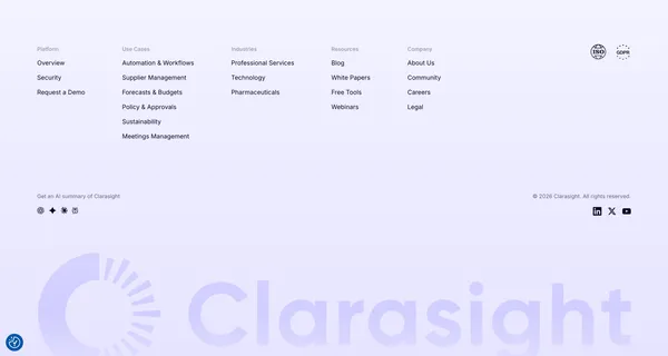Clarasight – The AI Platform for Enterprise Travel & Expense - Landing design inspiration