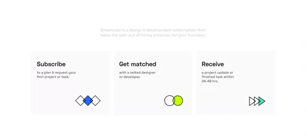Growmodo: Design & Development Subscription for Scale-Ups - Landing design inspiration