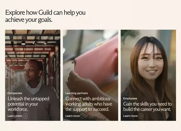 The Guild Career Opportunity Platform™ - Landing design inspiration