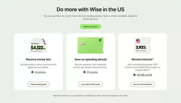 Wise: The international account | Money without borders | Wise Germany - Landing design inspiration