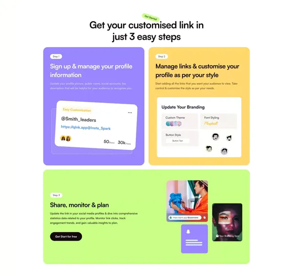 Link in bio tool: Everything you are, in one simple link | QuickLnk - Landing design inspiration