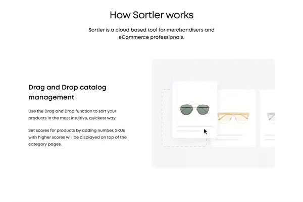 Online Visual Merchandising Interface | Sortler.com - Landing design inspiration