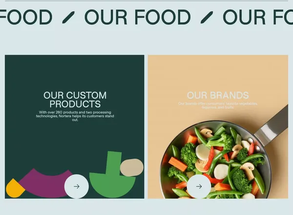 Leader dans la transformation et la vente de légumes - Landing design inspiration