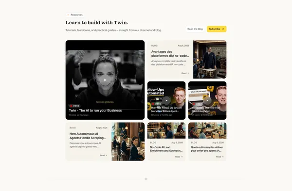 Twin - Automate your business - Landing design inspiration