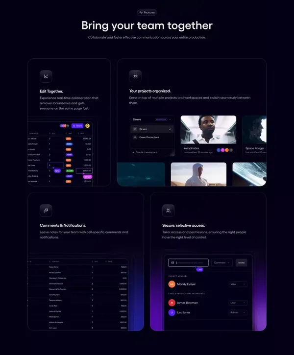 Saturation.io: Film Budgeting Software & Tools for Producers - website design inspiration