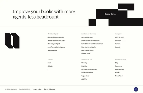 Nominal • Nominal | Agentic AI Platform That Runs Your Accounting - Landing design inspiration