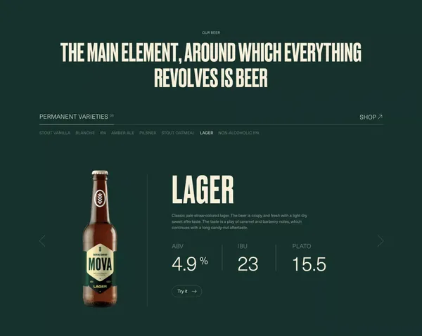 MOVA beer - Landing design inspiration