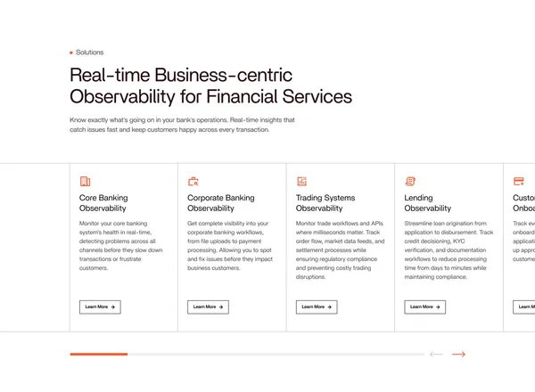 VuNet Systems | Business Centric Observability - Landing design inspiration