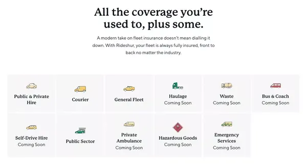 Rideshur - Business Fleet Insurance | Fleet Vehicle Insurance - Landing design inspiration
