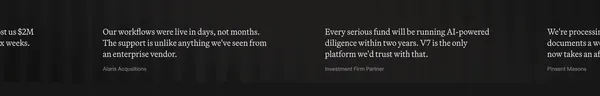 V7 Go | AI for Private Equity & Finance - Landing design inspiration