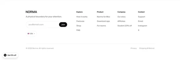 Norma — Block distracting apps by scanning a steel disc - Landing design inspiration