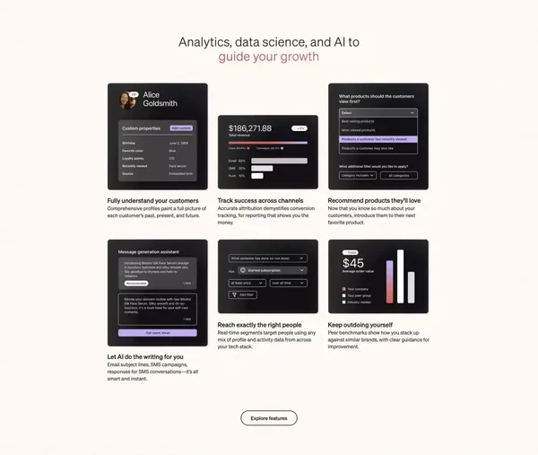 Marketing Automation Platform for Email, SMS & Push | Klaviyo - Landing design inspiration