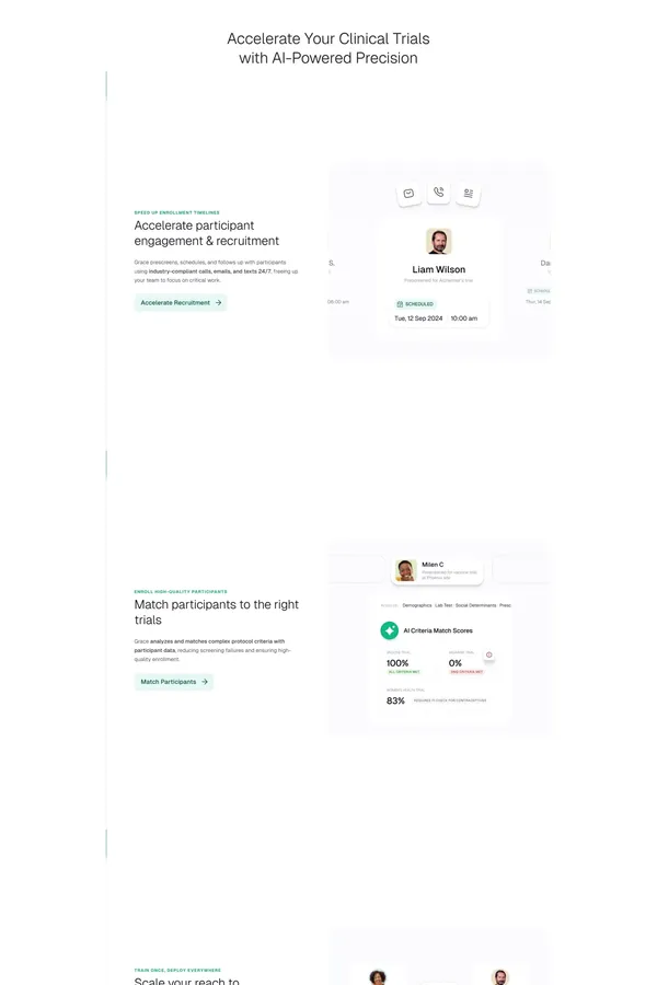 AI for Clinical Trial Recruitment and Engagement - Grove - Landing design inspiration