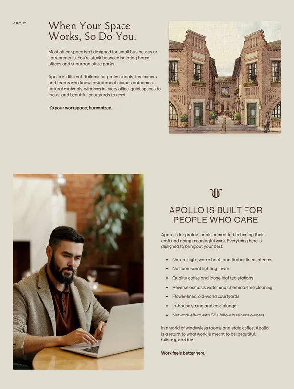 Apollo - Workspace and Private Offices - Edmond, OK - Landing design inspiration