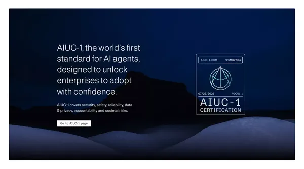 AIUC | AI agent standard & insurance - Landing design inspiration