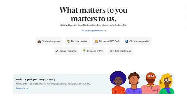 Tech Job Search and Recruiting Platform - Untapped - Landing design inspiration