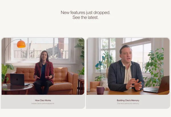 Cleo makes money better. - Landing design inspiration