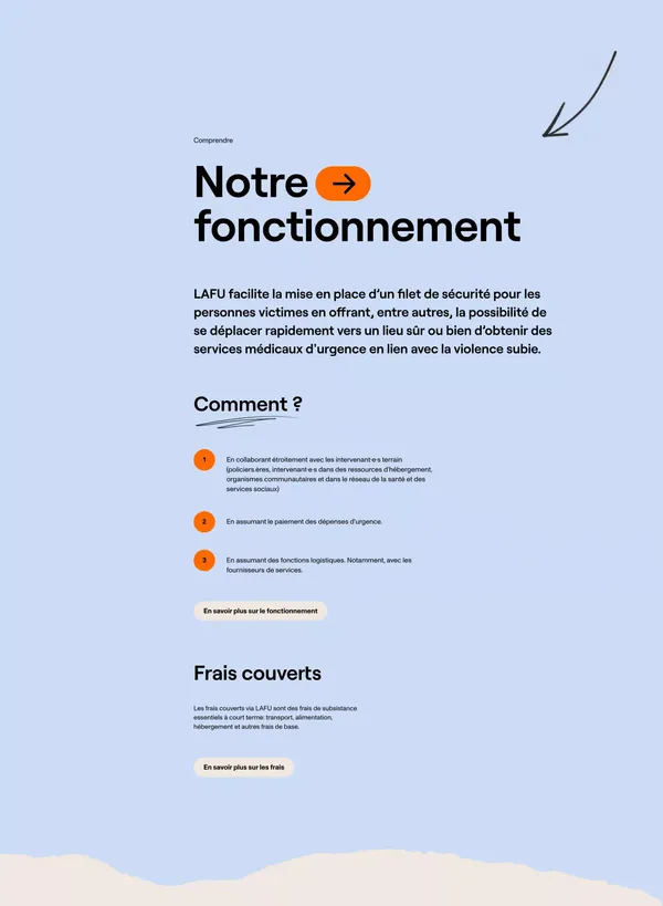 Ligne d'aide financière d'urgence | LAFU - Landing design inspiration