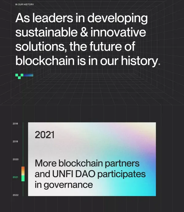 Unifi Protocol → Blockchain Solutions - Landing design inspiration