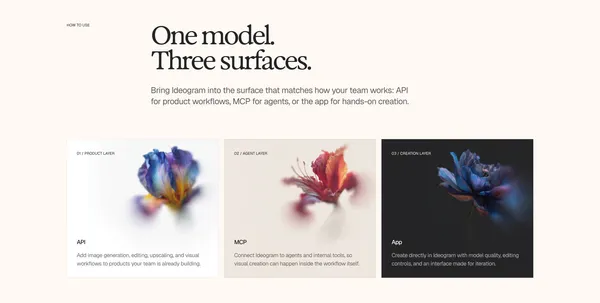 Ideogram 4.0 — The open model for visual intelligence - Landing design inspiration